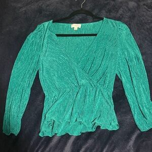 Elegant Teal Wrap Top